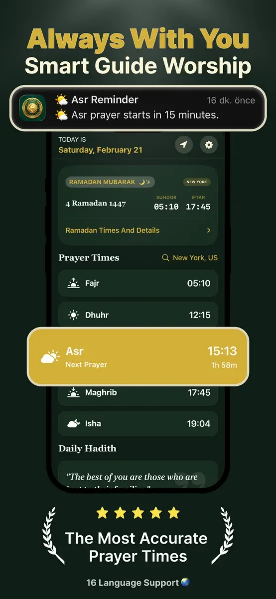 Noor App Store preview showing prayer times